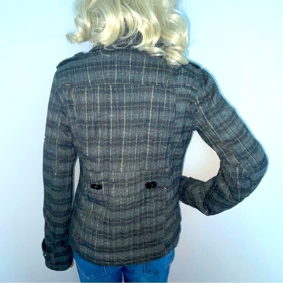 BKE Military-Style Bomber Jacket – Gray & Yellow  Size: Small - Picture 5 of 14